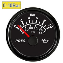 자동차 차량용 게이지 보트 자동차 기계식 오일 압력 게이지 센서 NPT1/8 M10X1 스레드 0-5 Bar, 04 Black 10Bar