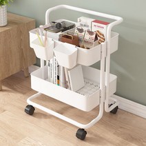 원룸가구 이동식 트롤리 수납장 선반 2단 400