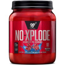 BSN N.O.XPLODE Creatine BetaAlanine 및 Energy가 포함된 사전 운동 보충제 풍미 과일 펀치 60 가지 서빙, 블루 라즈, 60개의 상품 (1팩)