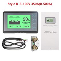 정확한 배터리 용량 테스터 TF03K DC 8-120V 50A/100A/350A/500A 전압 전류 디스플레이 쿨롱 카운터 전기, 07 Style B 8-120V 350A