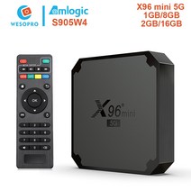WESOPRO-X96 미니 5G 안드로이드 9.0 TV 박스 Amlogic S905W4 2.4Ghz 5GHz 듀얼 와이파이 4K 넷플릭스 미디어 플레이어 구글 셋톱, 03 영국 플러그_01 X96 Mini 5G(1G8G)