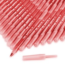 BIC 빅 라운드 스틱 볼펜 (1.0mm) 검정색 청색 적색 사무용품 필기도구, 적색 낱개 (비닐포장)