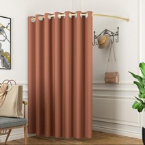 간이탈의실 옷가게피팅룸 커튼봉 파티션 매장 이동식, 80cm + 커튼 (다크 커피)