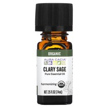 Aura Cacia Pure Essential Oil Organic Clary Sage 0.25 fl oz (7.4 ml)