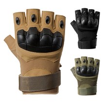 밀리터리 전술장갑 자전거 바이크 장갑 스포츠 등산 오토바이 낚시 헬스 운동 남자 반장갑, 블랙