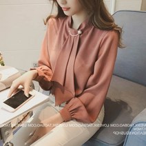 가바바 여성 고급스러운 넥타이같은 쉬폰 포인트 블라우스 G42411