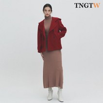 TNGTW 울100 더블버튼 백슬릿 후드 코트 레드 THH0CDW94