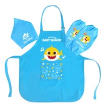 아기상어 어린이집 유아 요리 앞치마세트(블루) 3세