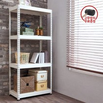 [폴던스랙] 70 30 높이 170 (cm) 4단 코팅상판 무볼트 철재 앵글선반, 화이트앵글