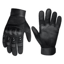 OZERO 오토바이 통풍 전체 손가락 레이싱 터치 스크린 장갑 군사 전술 촬영 등반 전투 자전거 모터, L, 블랙