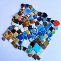 불규칙 모자이크타일 조각 믹스 크리스털 만들기용 재료250g 세라믹 DIY 모자이크 공예 취미 예술 벽 장식 돌 만들기 c g, 2