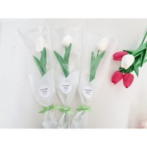 큐티샵튤립한송이포장선물, 화이트