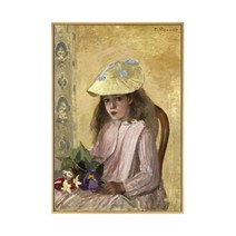 Camille Pissarro 카미유 피사로 작품 화가의 딸 / 호텔 카페 집 거실에 걸면 좋은 벽걸이 캔버스 그림액자, 블랙
