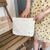 메이크업 화장품 박스 코듀로이 자수 화장품 가방 큰 화장 주최자 가방 한국 코스메틱 파우치 여성 귀여운 세면 용품 뷰티 케이스, 12