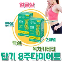 8주 단기 뱃살 얼굴살 턱살 빼는 녹차 추출물 식약처인증 내장지방 40대 50대 허벅지살 피하지방 체중 감소 한달 두달 효과좋은 3중기능성 카테킨 난소화성말토덱스트린 화이바솔2