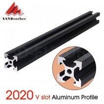 CNC 3D 프린터 용 1PC 검정색 2020 V 슬롯 유럽 표준 알루마이트 알루미늄 프로파일 압출 선형 레일, 150mm