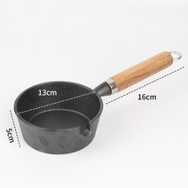 카타 주철 미니 Nonstick 프라이팬 플랫 바닥 오믈렛 팬 나무 손잡이 휴대용 팬케이크 프라이팬 주방 요리, 02 13cm