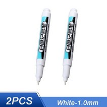 마커 펜 낙서 방수 영구 연필 플라스틱 유리 스톤 금속 세라믹 목공 색칠 도구, 2PCS 1.0MM