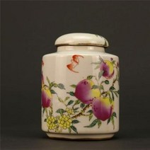 레트로 골동품 도자기장식 경덕진 앤티크 도자기 분채묘 김수도도 차통 골동품 골동품 도자기 박고가 장식 소품