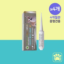 강아지 심장사상충 예방 약 바르는 진드기 외부기생충 모기 해충 퇴치제, 중형견, 4개