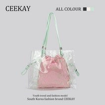 PVC가방 투명가방 Ceekay 원래 고급 원 숄더 큰 가방 여성 2023 새로운 여름 대용량 통근 투명 토트 백