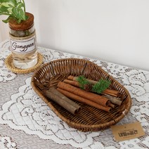 내일의공간 PP 라탄 바구니/타원형 선반, 대형 2개