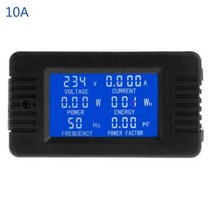 6 IN 1 디지털 AC 20A 100A 전압 에너지 미터 전압계 전류계 전원 전류 패널 와트 콤보 표시기 110V 220V LCD, 10A