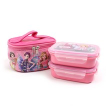 쥬쥬 쥬얼리가방 2단 이중락 도시락 소풍 피크닉 유치원 가방포함, 핑크