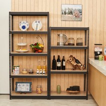 피피랙 다용도 조립 수납 시스템 선반 랙 경랑렉 제작 무볼트앵글 철제 선반장 전체사이즈, 블랙 (100원아닙니다/수량표참고)