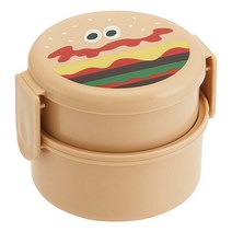 버거콘 원형2단도시락 500ml 포크포함/전자렌지사용