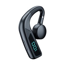 골전도이어폰 귀안아픈 수영 이어폰 블루투스 헤드셋 V18 뼈 전도 LED 디지털 디스플레이, Black, United States