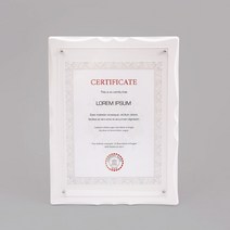 썸띵 앤틱 우드 프레임 볼트 고정 A4 상장 신고증 자격증 허가증 보관 액자 전시 사진, 화이트