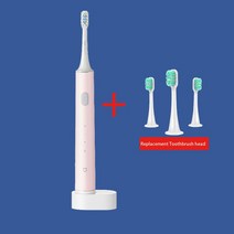 Xiaomi-미지아 미백 전동 칫솔 T500 Mi 음파 치아 브러시 울트라 소닉 치과 진동기 칫솔, pink with brush