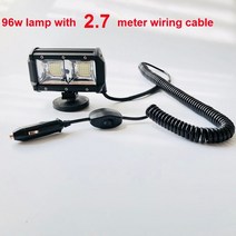 낚시 보트 카약 제트스키96W Led 플러드 자동차 라이트 지게차 트럭 트레일러 크레인 트랙터 작업 헤드 오, 01 with 2.7m cable