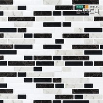 타일시트지 보닥타일 랜덤브릭 블랙화이트 부엌타일 친환경 셀프 욕실 포세린 접착식 아트월, 빅스퀘어 다크그레이(BSW02), 1장(23.5x24.5cm)