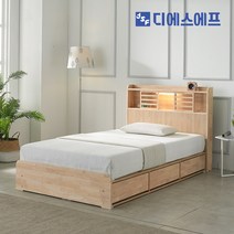 디에스에프 메이 수납헤드 원목 수납 형 슈퍼싱글 침대프레임 B1329, 내추럴