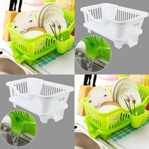 플라스틱 물빠짐 식기건조대 화이트 아기식기건조대 식기건조대가로형 벽부착식기건조대 작은식기건조대 미니, 그린