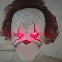 핼러윈 풀페이스 조커 회혼 마스크 성인 남녀 발광 헤드셋 밀실 시나리오 킬 방탈출 npc, 04. 영혼이 빛나는 모델에 다시 웃는 얼굴