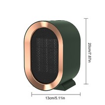 휴대용전기히터 usb충전 1200W 전기 히터 팬 데스크탑 공기 송풍기 220V 2 스피드 워머 겨울 학생 기숙사 홈 오피스, 03 Green 1200W  220V_03 UK