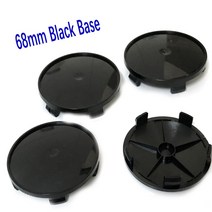 자동차부품4개 교체 블랙 실버 68mm 로고 없음 휠 센터 캡 블랭크베이스 트림 커버 자동차 외부 범용 부품, 08 68mm Black Cap