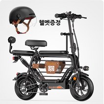 [포레버] 해왜구매대행 반려견동승 전기가전거 2인승 3인승 유아동승 가족용 대형바구니 접이식 국내택배착불, 10AH(30~45KM), 블랙