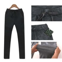 UL+검정색 데일리룩 캐주얼 바지 밴딩 츄리닝팬츠_S/N:08+28607A ; 트레이닝운동복 홈웨어실내복 일자조깅팬츠 이지웨어파자마 옆선밴딩바지 일자츄