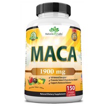 NaturaLife Labs Maca Root 페루산 마카뿌리 블랙 레드 노랑 1900mg 150베지캡술, 1개, 기본