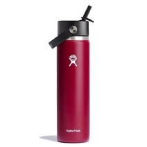 Hydro Flask 와이드 마우스 스트로 물병 뚜껑 루파인 24온스, Flex Straw 24 Oz, Berry