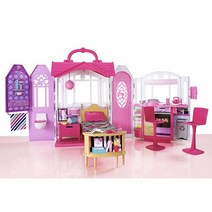 바비 핑크 컴팩트 핸들 하우스 인형, 혼합색상