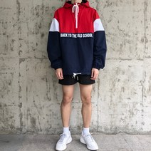 올드스쿨 아노락 바람막이 오버핏 남자 아우터 점퍼 (3 colros)