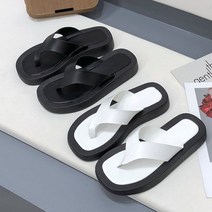 프리센스 스퀘어토 통굽 쪼리 슬리퍼 굽 3cm