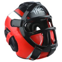 고급 PU 가죽 복싱 헬멧 성인 키즈 전문 경쟁 헤드 기어 MMA 무에태권도 가드, 1개, [03] Red add mask