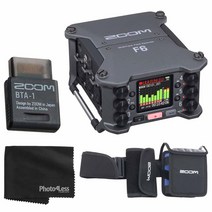 Zoom F6 6-입력 / 14-트랙 멀티트랙 필드 레코더 + Zoom BTA-1 블루투스 어댑터 + Zoom PCF-6 보호 케이스 + Photo4Less 블랙 클리닝 천 - 최