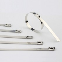 스틸 스텐 케이블 타이 쇠 철 타이 메탈 철제 금속 내열 난연 SUS 서스 철사 와이어 고정 밴드 끈 4.6mm 150mm 200mm 250mm 10개 100개, 중형(4.6mmX200mm)10+10개